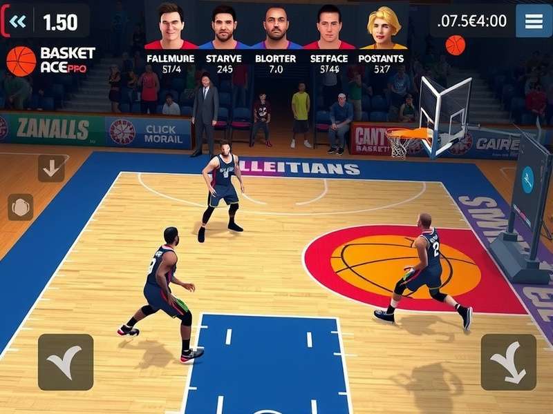 Strategic Court Positioning in Basket Ace Pro Basket Ace Pro strategic gameplay showing court positioning