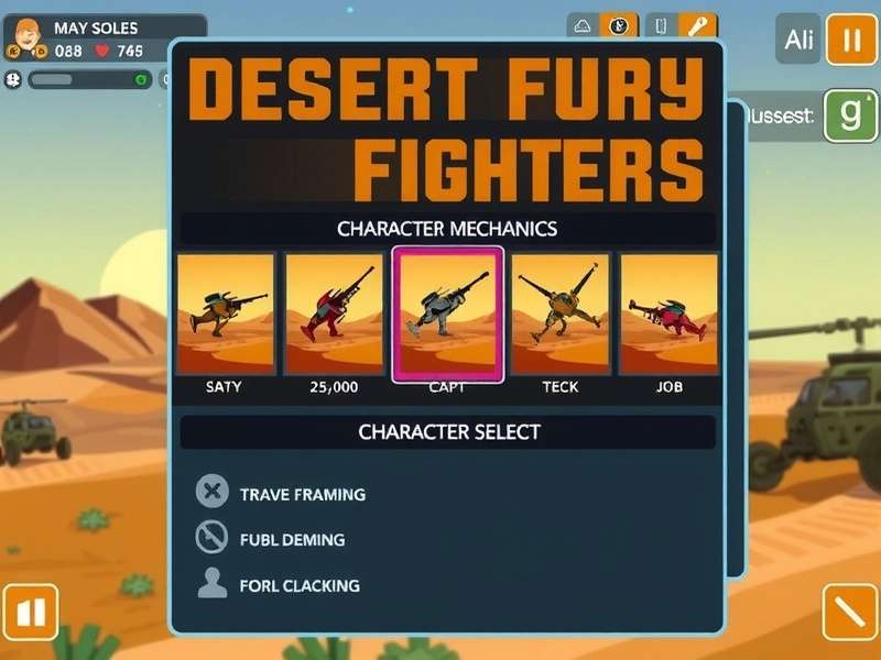 Desert Fury Fighters Gameplay Desert Fury Fighters gameplay screenshot showing desert combat