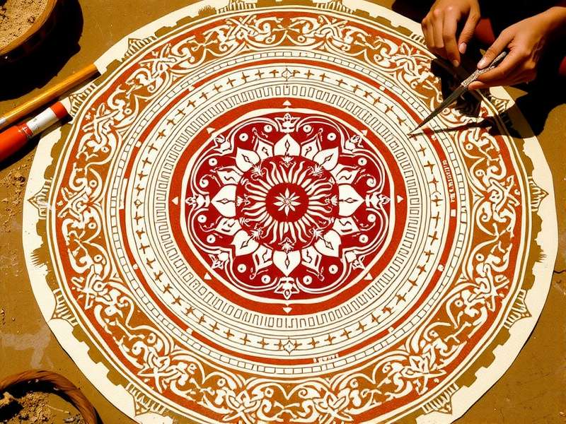 Historical Depiction of Varuna Water Mandala Ancient manuscript depicting Varuna Water Mandala rituals