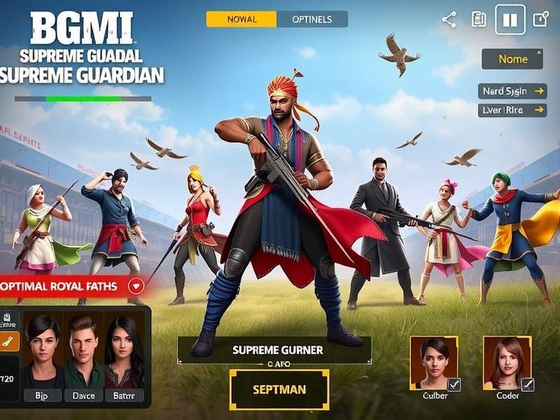 BGMI Supreme Guardian Indian-Themed Customization BGMI Supreme Guardian character customization options showing Indian-themed outfits