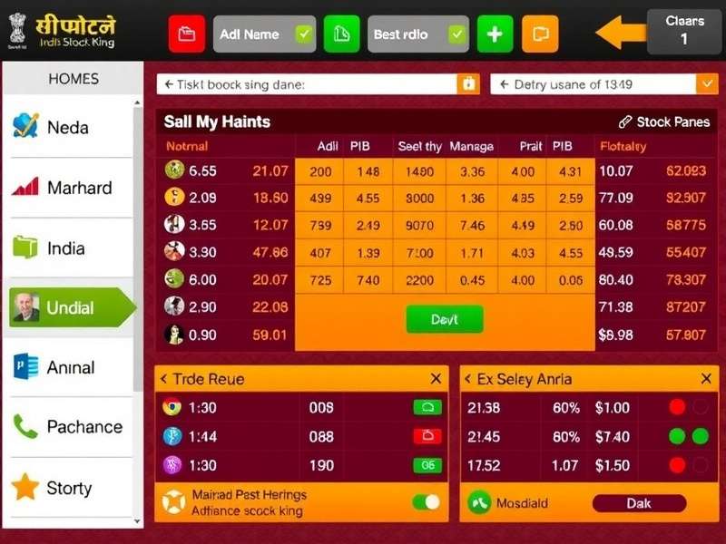Indian Stock King Trading Dashboard Indian Stock King Game Interface