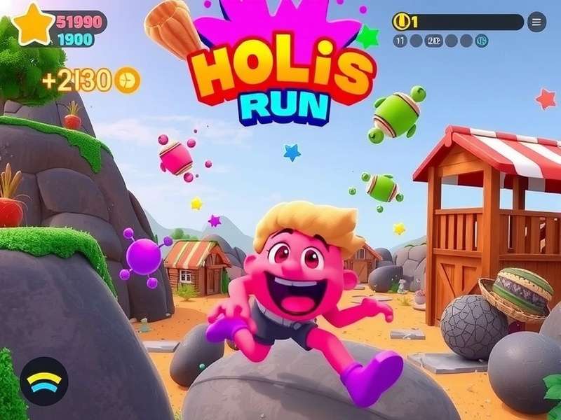 Energetic Holi Run Gameplay Energetic Holi Run gameplay screenshot showing colorful characters and environments
