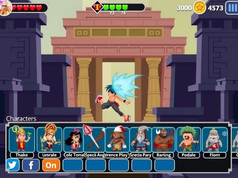 Character Selection in Temple Dash Prodigy Character selection screen in Temple Dash Prodigy showing diverse mythological figures