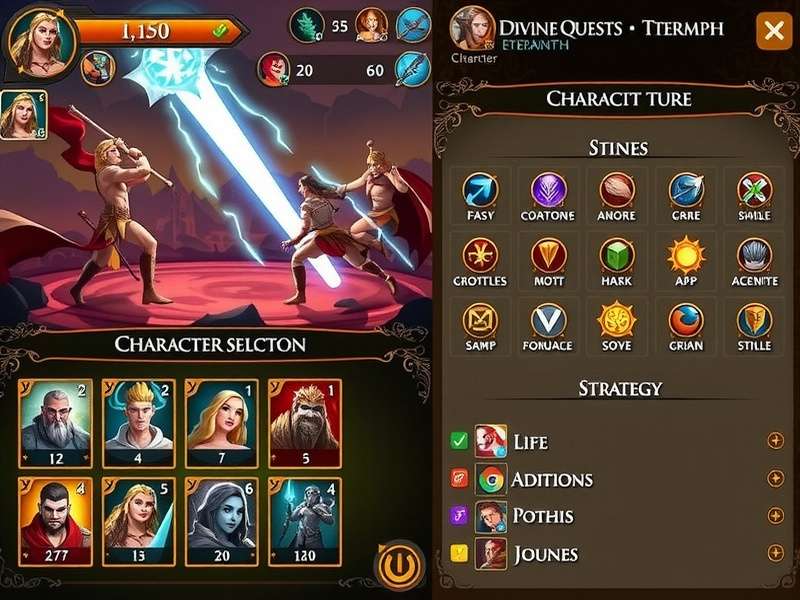 Character Development Strategies in Divine Quests Eternal Triumph Strategy guide illustration showing character skill trees