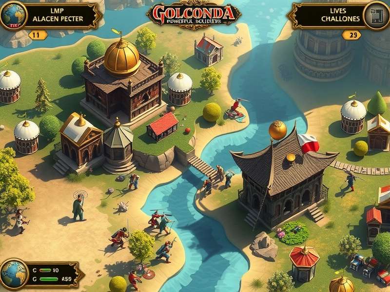 Golconda Powerful Soldiers Strategic Gameplay Golconda Powerful Soldiers gameplay screenshot showing strategic map view