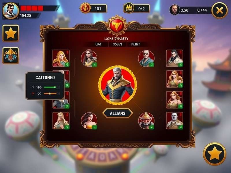 Lions Dynasty Strategic Battle Interface Lions Dynasty gameplay screenshot showing strategic battle interface