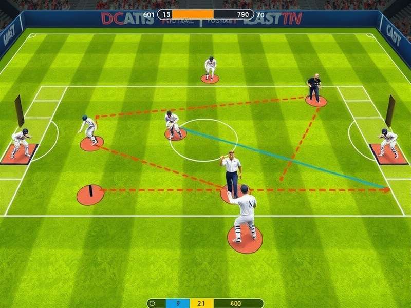 Cricket Football Fusion Field Diagram Diagram showing Cricket Football Fusion field dimensions and zones