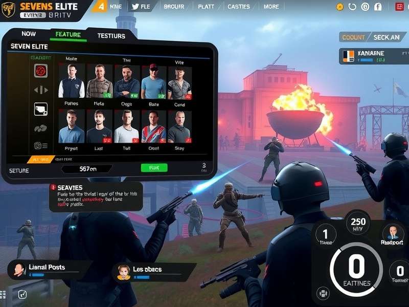 Sevens Elite Gameplay Interface Sevens Elite gameplay screenshot showing character selection and battlefield