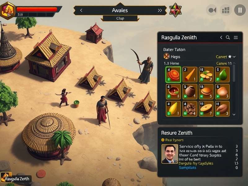 Rasgulla Zenith strategy interface showing resource management