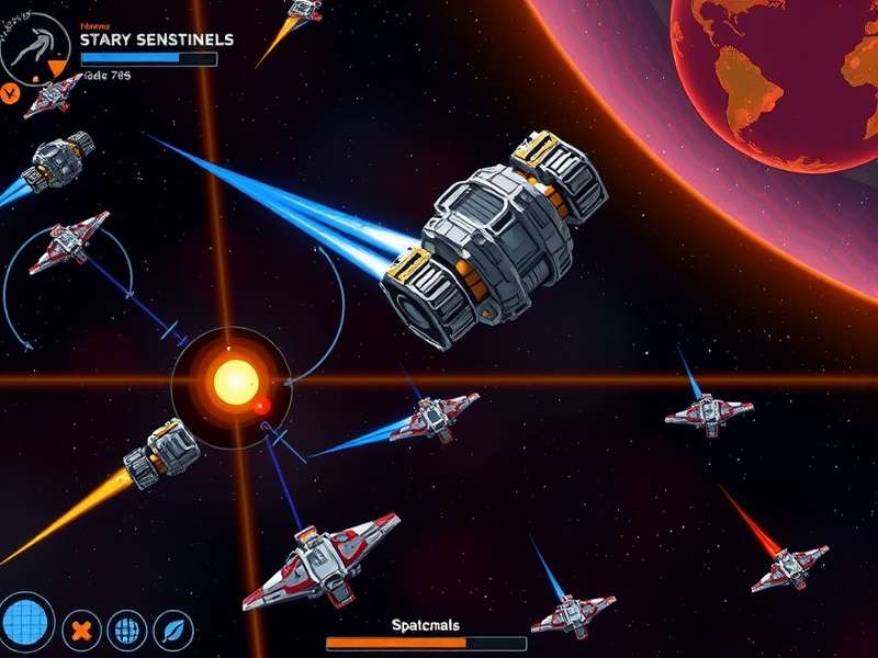 Epic Space Battle in Starry Sentinels Starry Sentinels gameplay screenshot showing space battle