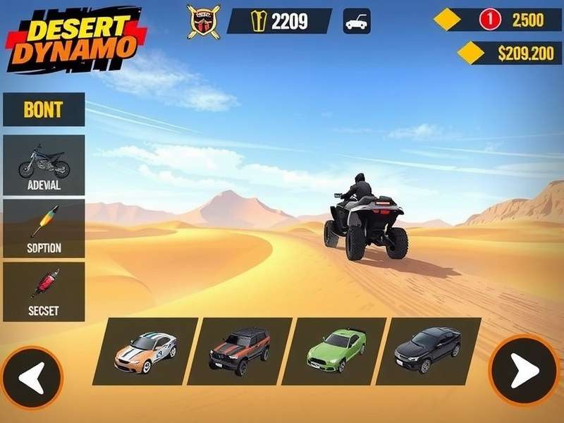 Desert Dynamo Gameplay Desert Dynamo gameplay screenshot showing desert racing environment