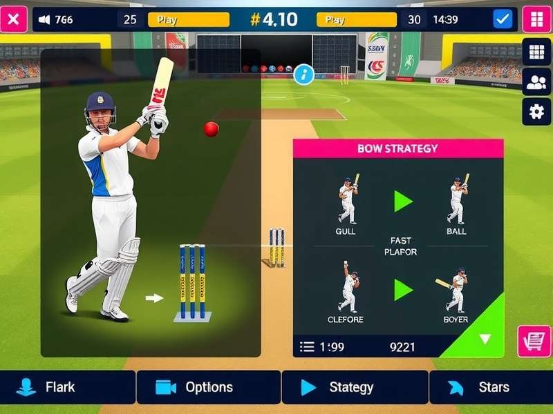 Ultimate Cricket Stars Batting Interface Ultimate Cricket Stars gameplay screenshot showing batting interface