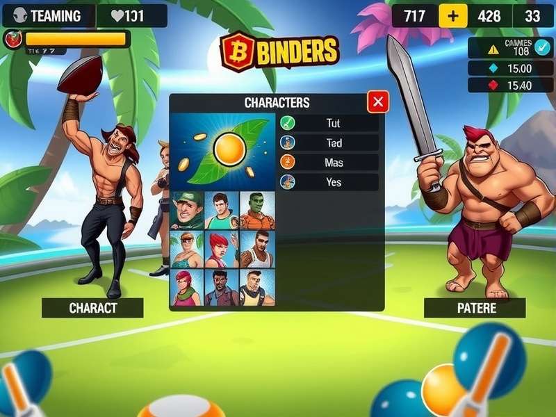 Tropical Tacklers Character Selection Screen Tropical Tacklers gameplay screenshot showing character selection