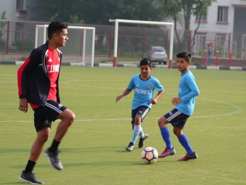 Students learning tactical formations Tactical training session at Jaipur Football Prodigies