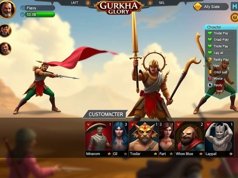 Gurkha Glory Epic Battle Scene Gurkha Glory gameplay screenshot showing character battles