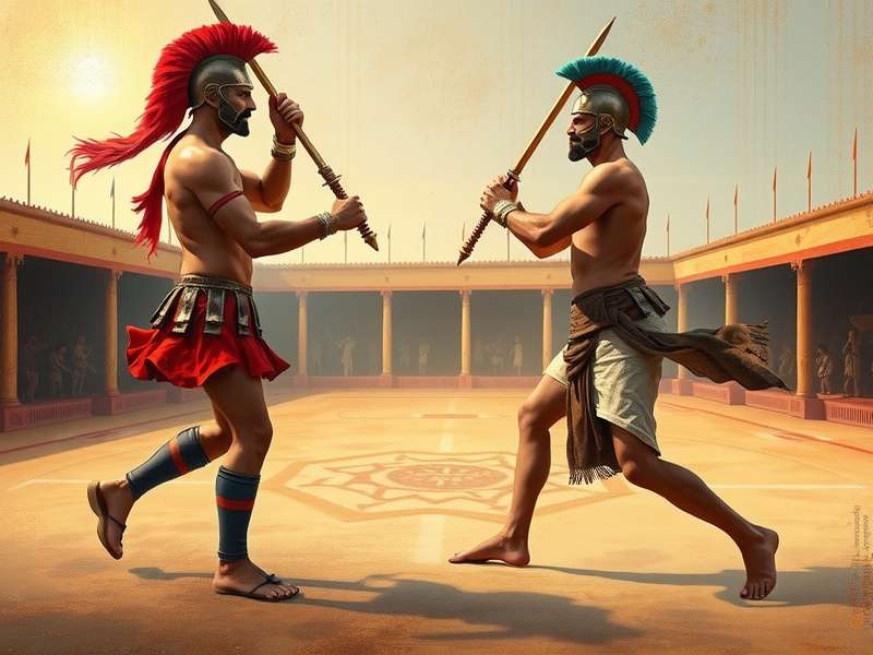 Ancient Barnala Gladiators Fight Artwork Ancient depiction of Barnala Gladiators Fight from historical artifacts