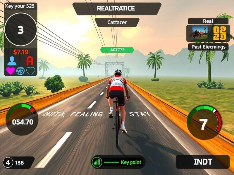Indian Cycling King gameplay showing cyclist racing through Indian countryside