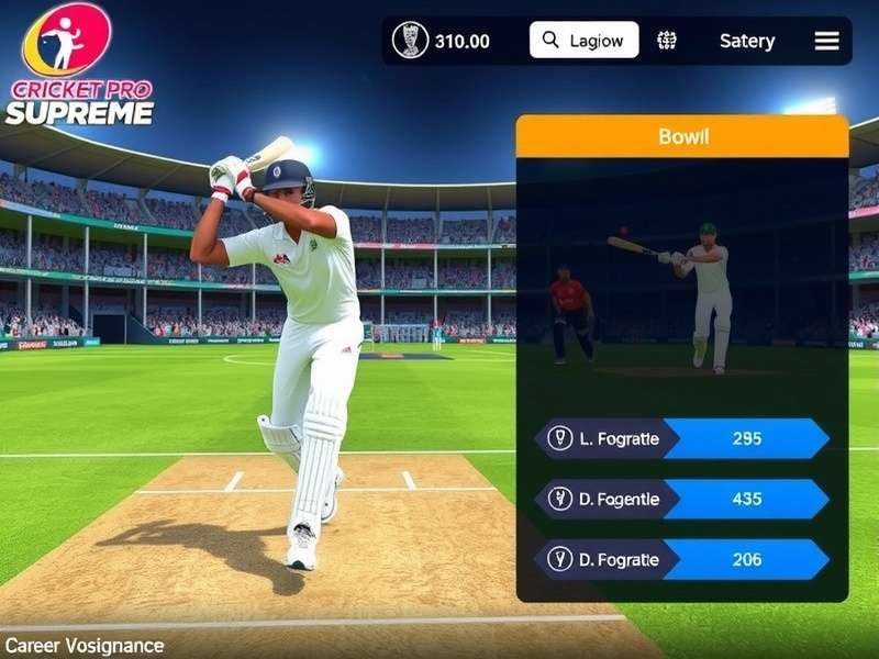 Cricket Pro Supreme career mode progression screen