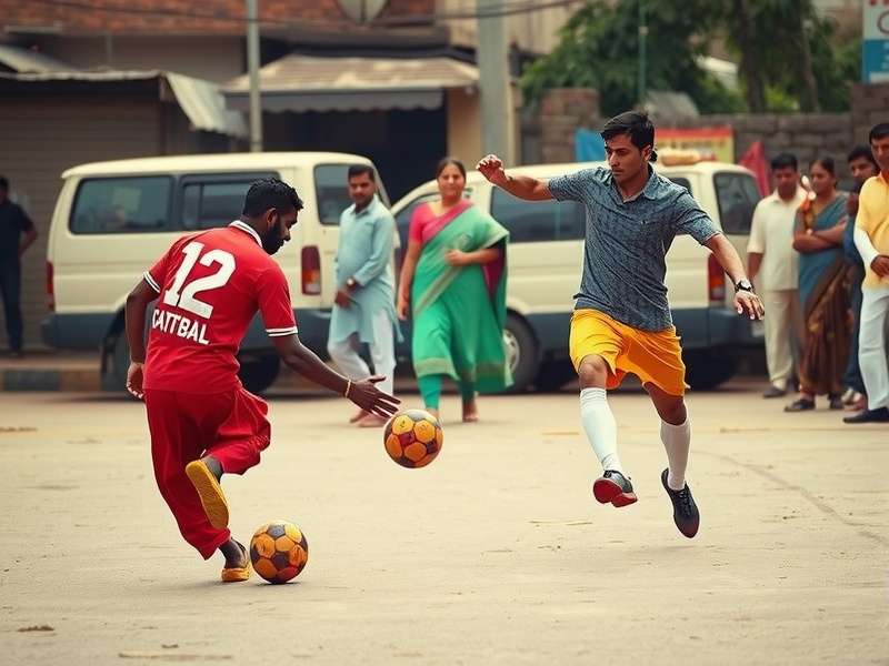 Kurta Kicker FC gameplay showing players in traditional Indian attire playing football