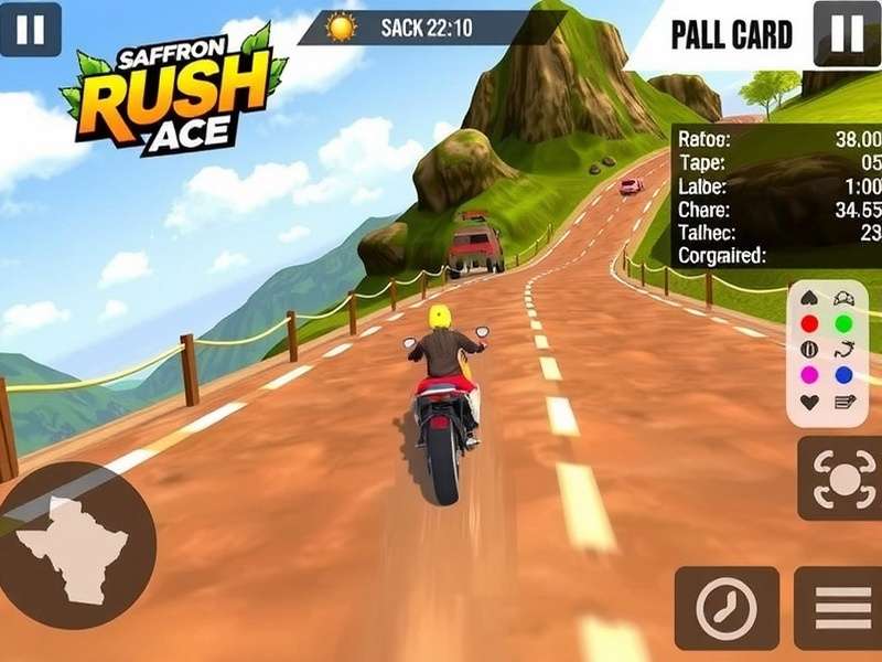 Saffron Rush Ace gameplay screenshot showing Indian city racing environment