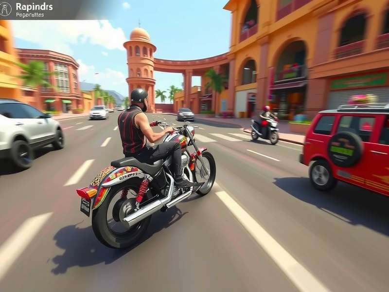 Sari Speed Phantom gameplay showing decorated vehicles racing through Indian city