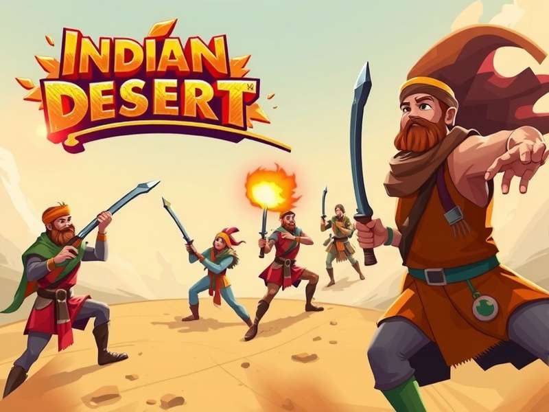 Indian Desert Blitz combat scene with characters using traditional weapons
