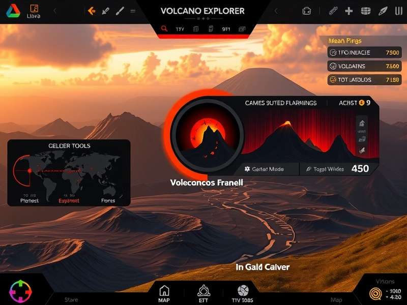 Volcano Explorer map and navigation interface