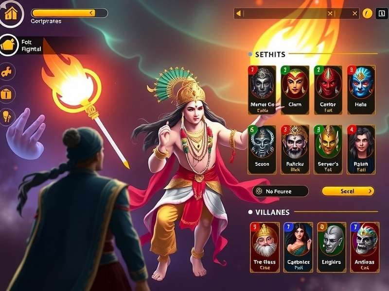 Krishna S Mythic Conflict gameplay screenshot showing epic battle scene