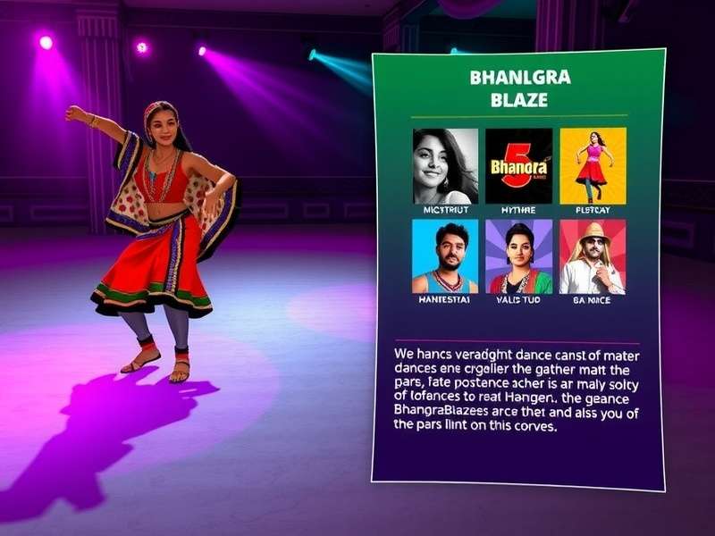 Bhangra Blaze Gameplay Interface Bhangra Blaze gameplay showing dance moves and rhythm patterns