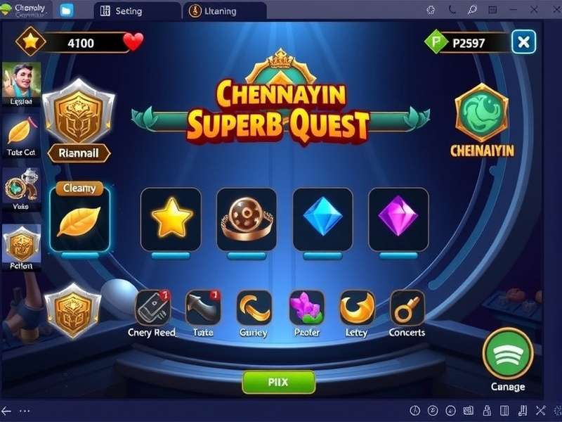 Resource Management Screen in Chennaiyin Superb Quest Chennaiyin Superb Quest Resource Management Interface