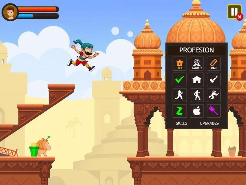 Indian Jump Legend gameplay screenshot showing character jumping between platforms