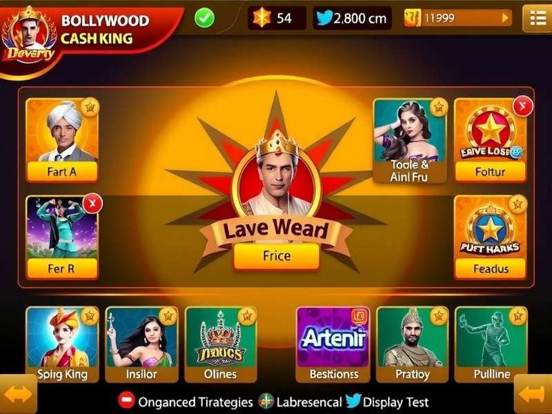 Bollywood Cash King Game Interface Bollywood Cash King gameplay interface showing various features