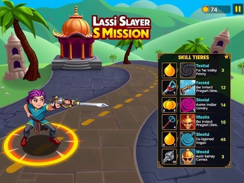 Lassi Slayer S Mission gameplay screenshot showing vibrant Indian-inspired environments