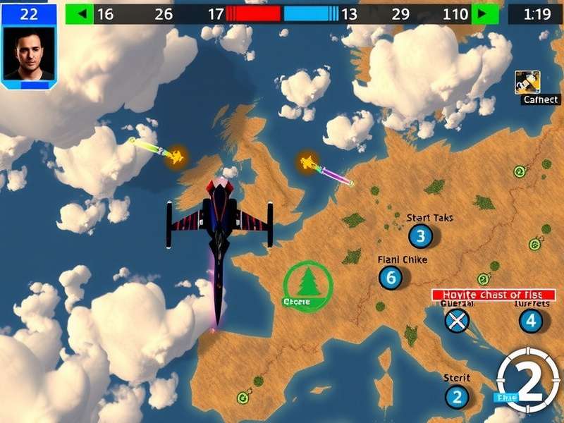 Supreme Sky Commander Aerial Combat Supreme Sky Commander gameplay screenshot showing aerial combat
