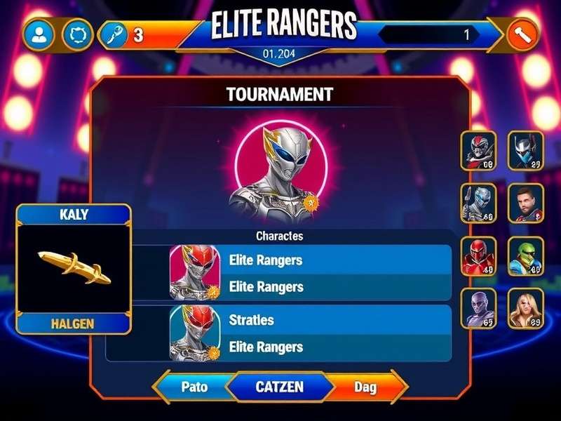Elite Rangers Game Interface and Characters