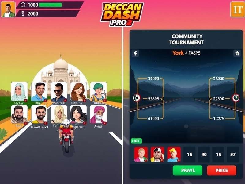 Deccan Dash Pro gameplay screenshot showing racing through Indian landscape