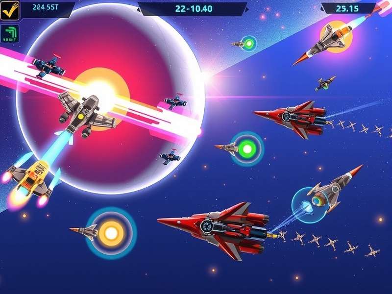 Galactic Anise Blitz gameplay screenshot showing space battles and resource management