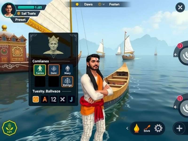 Ganges Sailor gameplay screenshot showing river navigation