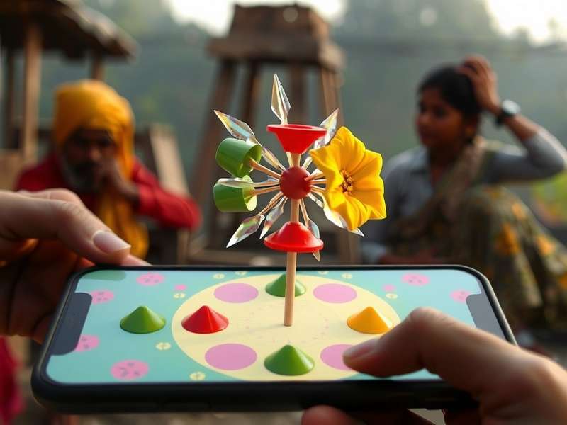 Traditional Papad Spring Spectacle gameplay in rural India