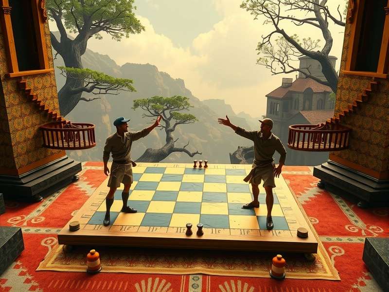 19th Century Cheetah Power Play Match Historical depiction of Cheetah Power Play being played