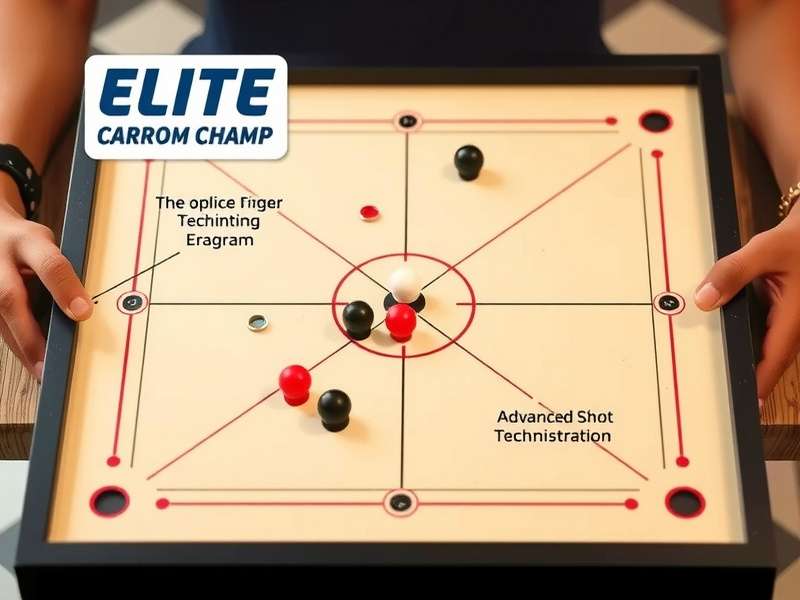 Diagram showing proper finger positioning for Elite Carrom Champ