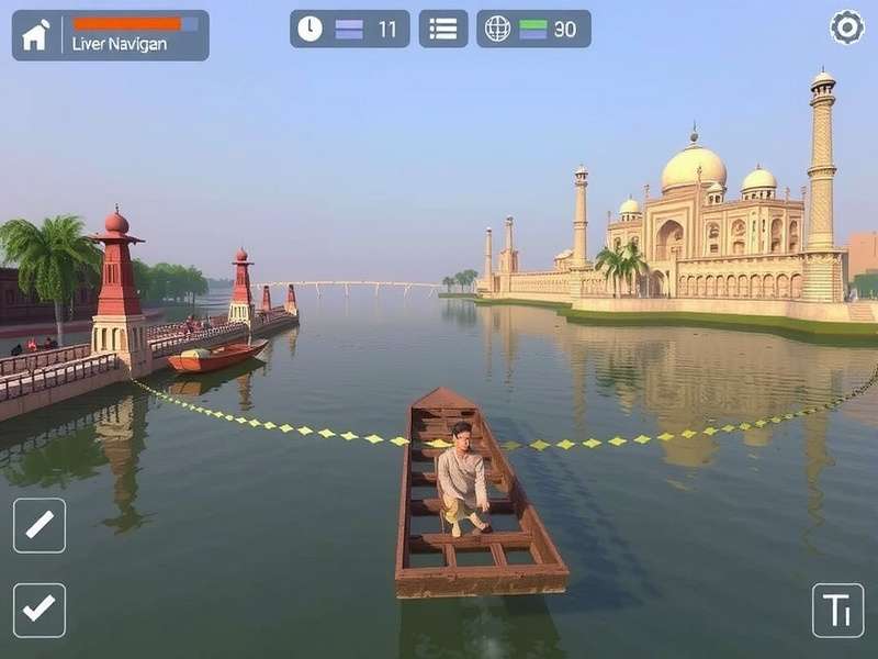 Sabarmati River Explorer Gameplay Sabarmati River Explorer gameplay screenshot showing river navigation