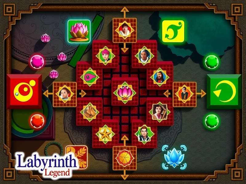 Lotus Labyrinth Legend gameplay screenshot showing intricate puzzle design