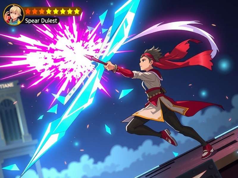 Special Move Execution in Courageous Spear Duelist Courageous Spear Duelist character showcasing special move