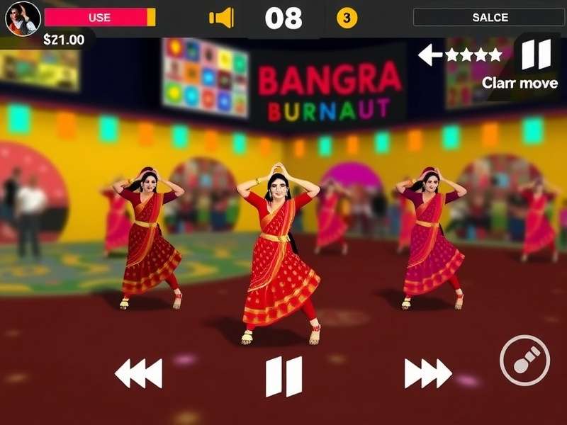 Bhangra Burnout gameplay screen showing dance move prompts