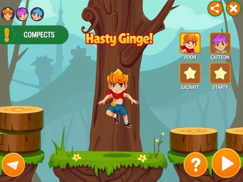 Hasty Ginger Jump gameplay screenshot showing character and obstacles