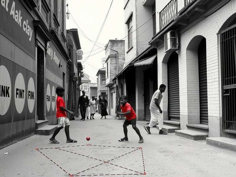 Diagram explaining Gully Cricket rules and field positions