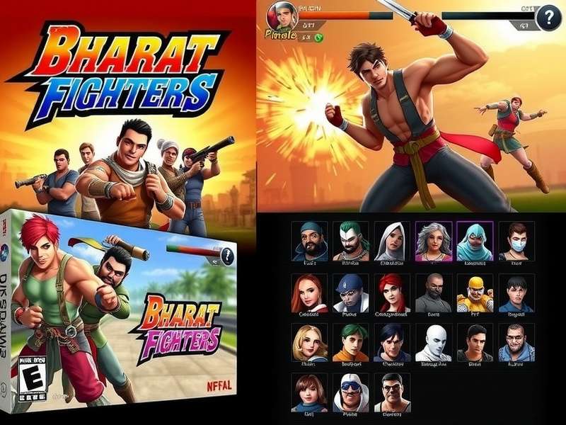 Bharat Fighters - Official Game Artwork Bharat Fighters game cover featuring multiple characters in combat poses