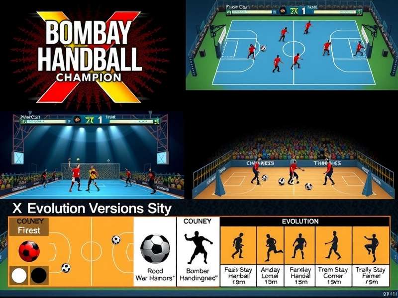Bombay Handball Champion X rule illustration showing court positions