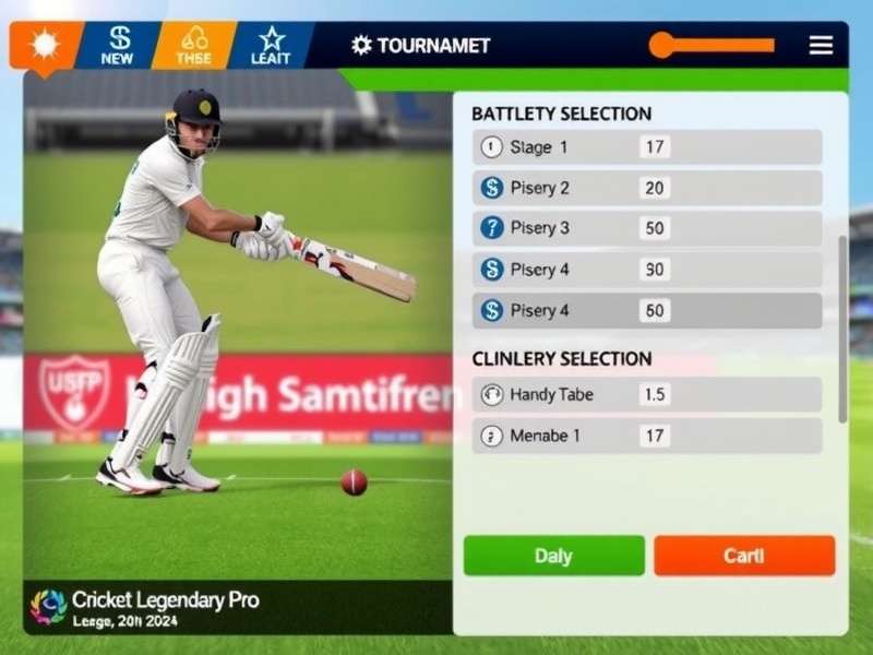 Cricket Legendary Pro bowling interface with delivery selection